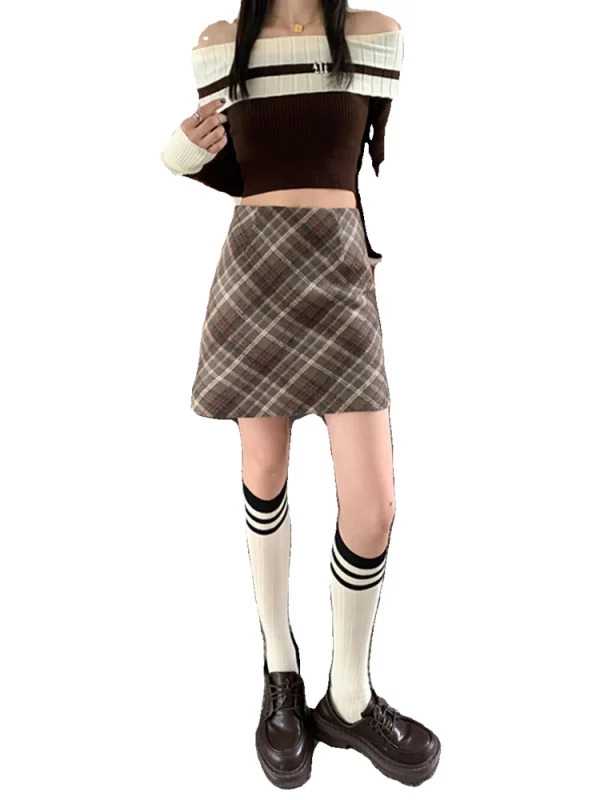 Y2K Grunge Aesthetic High Waist Mini Plaid Skirt - Retro Style Streetwear