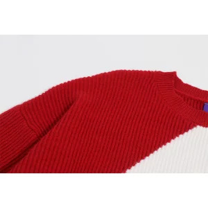 Y2K Grunge Aesthetic Red Christmas Sweater - Oversized Knitwear with Bow Detail