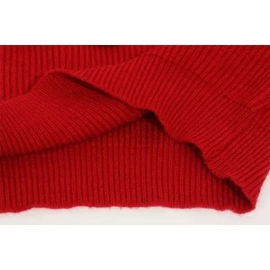 Y2K Grunge Aesthetic Red Christmas Sweater - Oversized Knitwear with Bow Detail