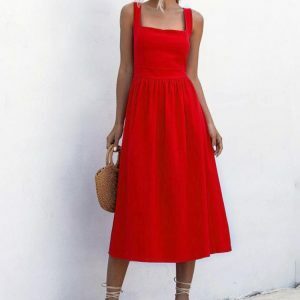 Y2K Grunge Backless Ruched Slip Midi Dress - Summer Casual Chic for Women