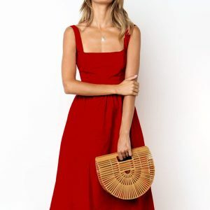 Y2K Grunge Backless Ruched Slip Midi Dress - Summer Casual Chic for Women