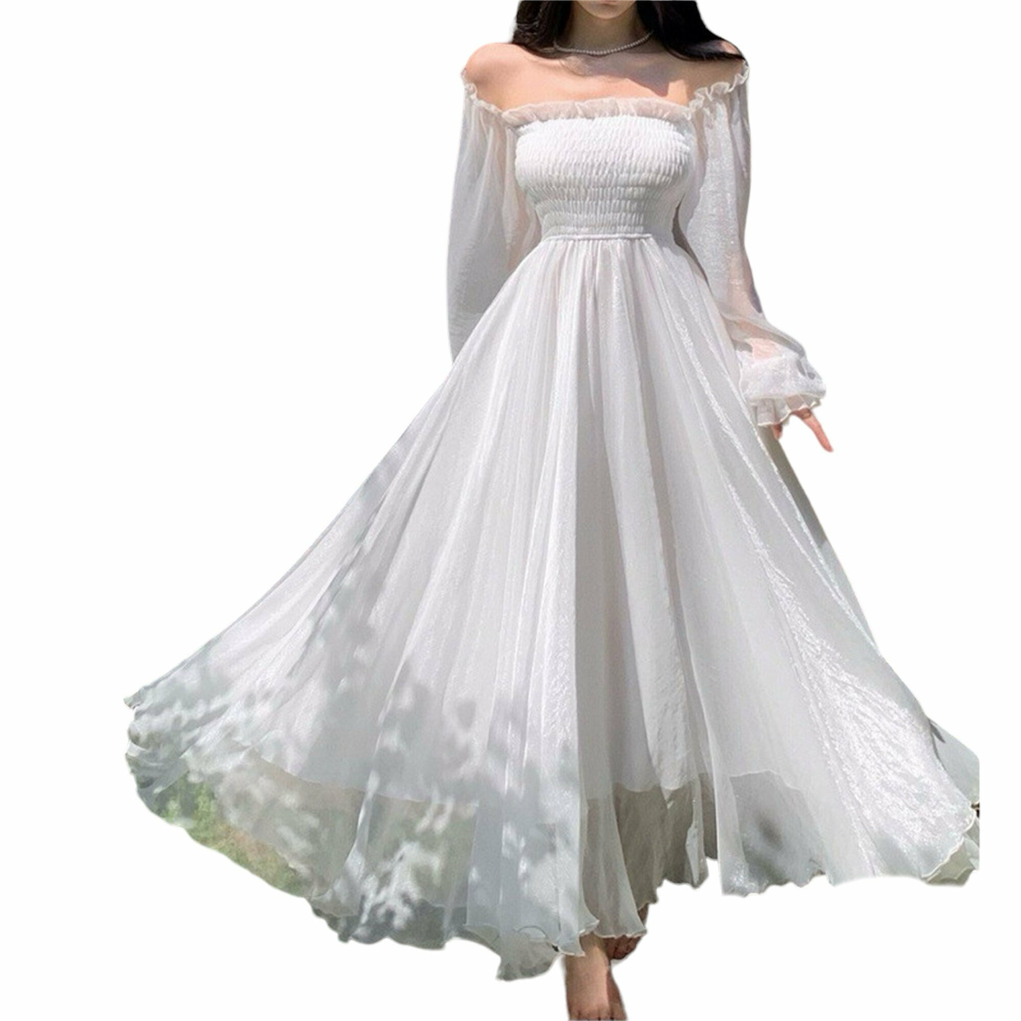 Y2K Grunge Fairy Dress - Waist Slimming Lantern Sleeves, Backless, Elegant Spring Outfit