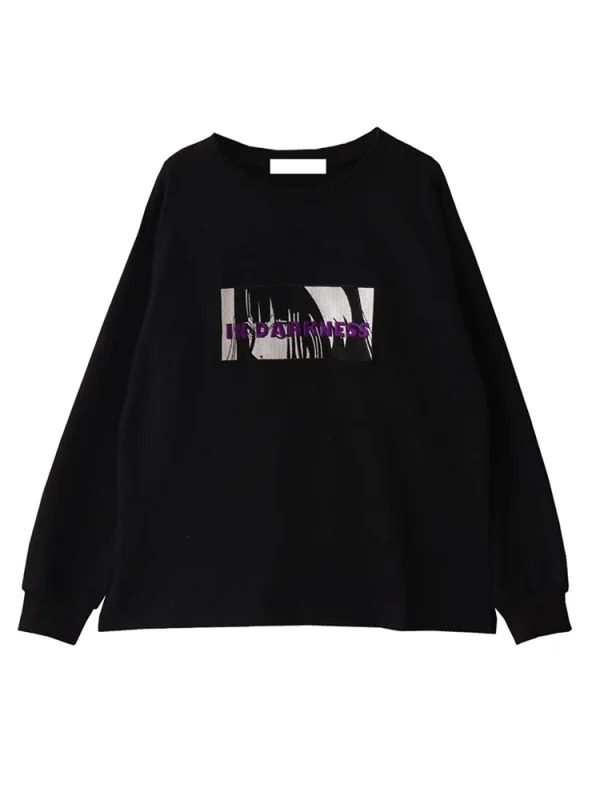 Y2K Grunge Goth Hoodie - Japanese Print Pullover for Women