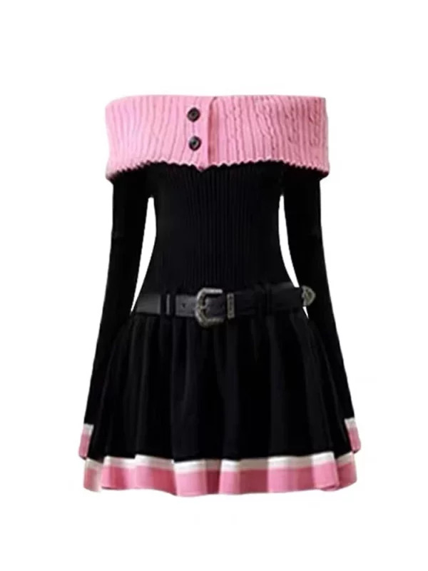 Y2K Grunge Gothic Mini Dress - Vintage Retro Summer Party Outfit