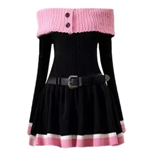 Y2K Grunge Gothic Mini Dress - Vintage Retro Summer Party Outfit