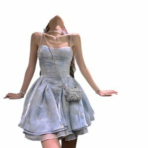 Y2K Grunge Halter Fairy Dress - Sweet Princess, Dreamy Birthday, Graduation Party, Summer Outfits