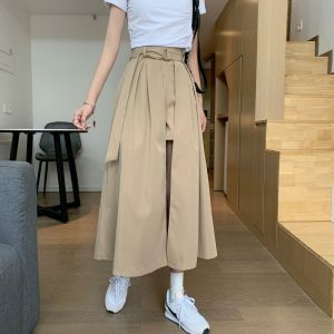 Y2K Grunge High Waist Asymmetrical Cargo Skirt - Summer Streetwear for Women