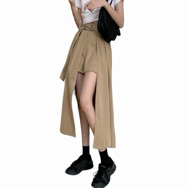 Y2K Grunge High Waist Asymmetrical Cargo Skirt - Summer Streetwear for Women