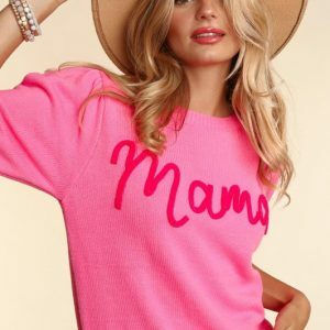 Y2K Grunge Knit Top - Pop-Up Letter Mama Sweater, Perfect Mother's Day or Birthday Gift