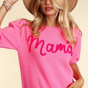 Y2K Grunge Knit Top - Pop-Up Letter Mama Sweater, Perfect Mother's Day or Birthday Gift