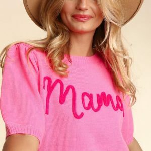 Y2K Grunge Knit Top - Pop-Up Letter Mama Sweater, Perfect Mother's Day or Birthday Gift