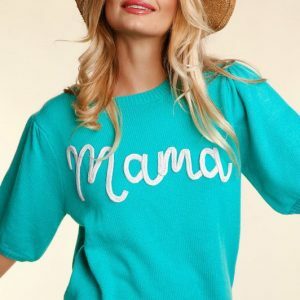 Y2K Grunge Knit Top - Pop-Up Letter Mama Sweater, Perfect Mother's Day or Birthday Gift