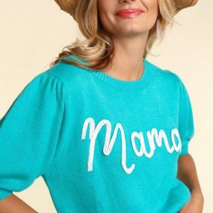 Y2K Grunge Knit Top - Pop-Up Letter Mama Sweater, Perfect Mother's Day or Birthday Gift