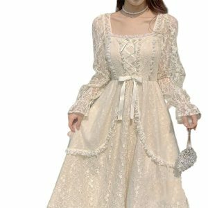 Y2K Grunge Lace Fairy Dress - Vintage 90s Corset, Prom, Wedding Guest, Elegant Summer Outfit