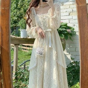 Y2K Grunge Lace Fairy Dress - Vintage 90s Corset, Prom, Wedding Guest, Elegant Summer Outfit