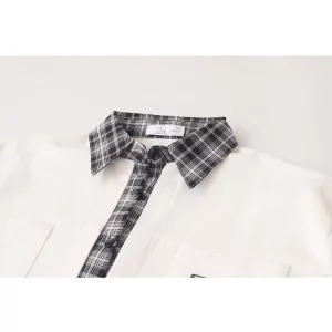 Y2K Grunge Overshirt Jacket: Plaid Patchwork Streetwear Tide with Hip-Pop Design