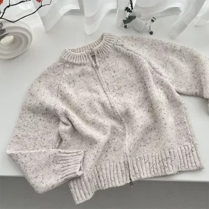 Y2K Grunge Retro Style Cardigan - Vintage O-Neck Zip Sweater for Women