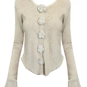 Y2K Grunge Style Cardigan Top - Vintage Knitwear for Women