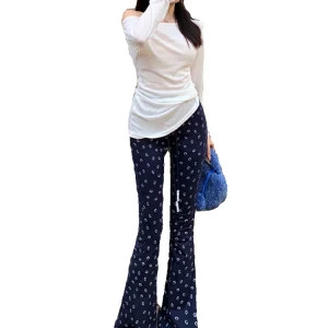 Y2K Grunge Style Flare Pants - Retro 90s Fashion Bell Bottom Trousers