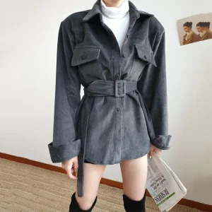 Y2K Grunge Style Oversized Trench Coat - Vintage Inspired Women's Fashion