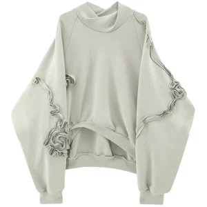 Y2K Grunge Style Pullover Sweatshirt with Irregular Design - Vintage Inspired Fashion