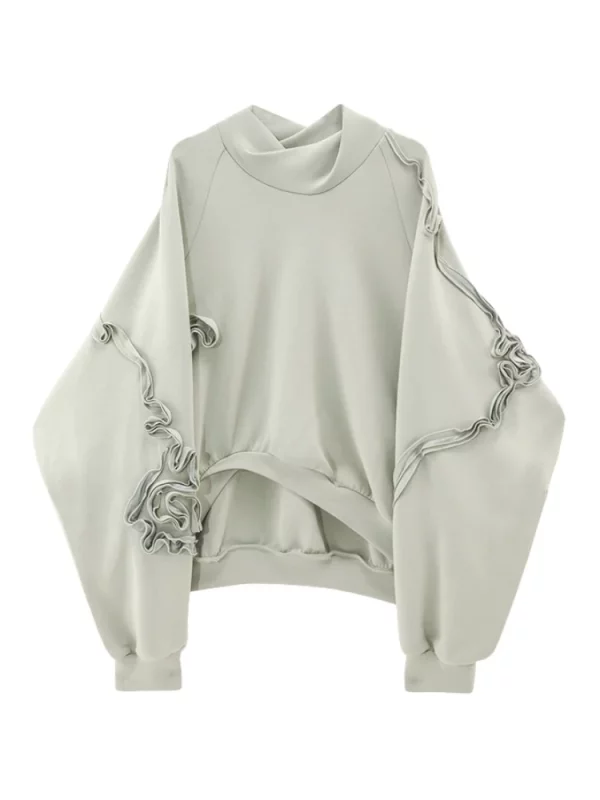 Y2K Grunge Style Pullover Sweatshirt with Irregular Design - Vintage Inspired Fashion