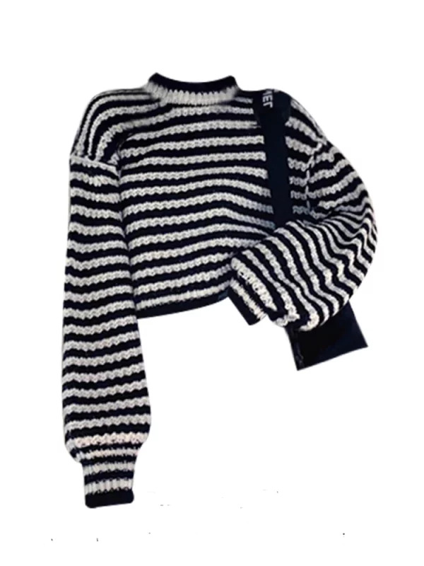 Y2K Grunge Style Striped Jumper - Autumn/Winter Korean Fashion Sweater