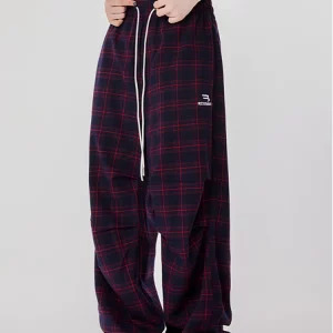 Y2K Harajuku Vintage Plaid Pants - Japanese Streetwear Grunge Kpop Joggers