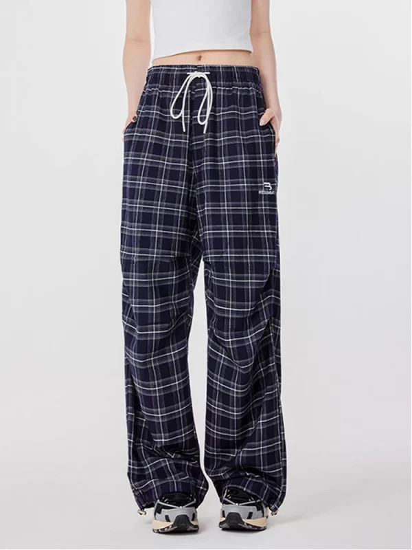 Y2K Harajuku Vintage Plaid Pants - Japanese Streetwear Grunge Kpop Joggers