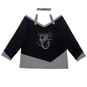 Y2K Japanese Gothic Oversized Hoodie with Baddie Style Sweatshirt