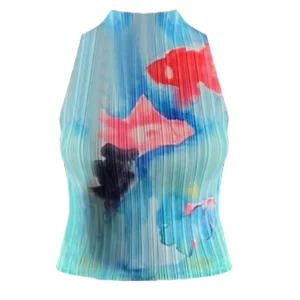 Y2k Kpop Gyaru Tie Dye Tank Top - Cute Core Crop Top - Coquette Aesthetic - Korean Fashion