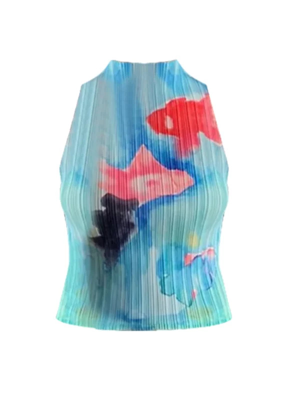 Y2k Kpop Gyaru Tie Dye Tank Top - Cute Core Crop Top - Coquette Aesthetic - Korean Fashion