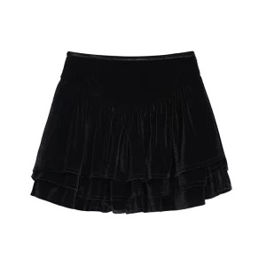 Y2K Party Tiered Ruffles Fluffy Ball Gown Fairycore Coquette Black Skirt - Streetwear Night Club