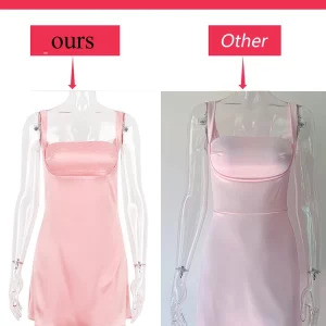 Y2K Pink Satin Mini Dress - Sexy A-Line Spaghetti Strap Party & Graduation Outfit