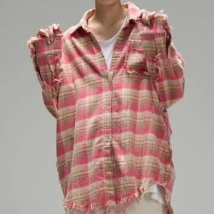 Y2K Plaid Casual Shirt Blouse - Streetwear Loose Fit, Long-Sleeve Oversized Top for Women