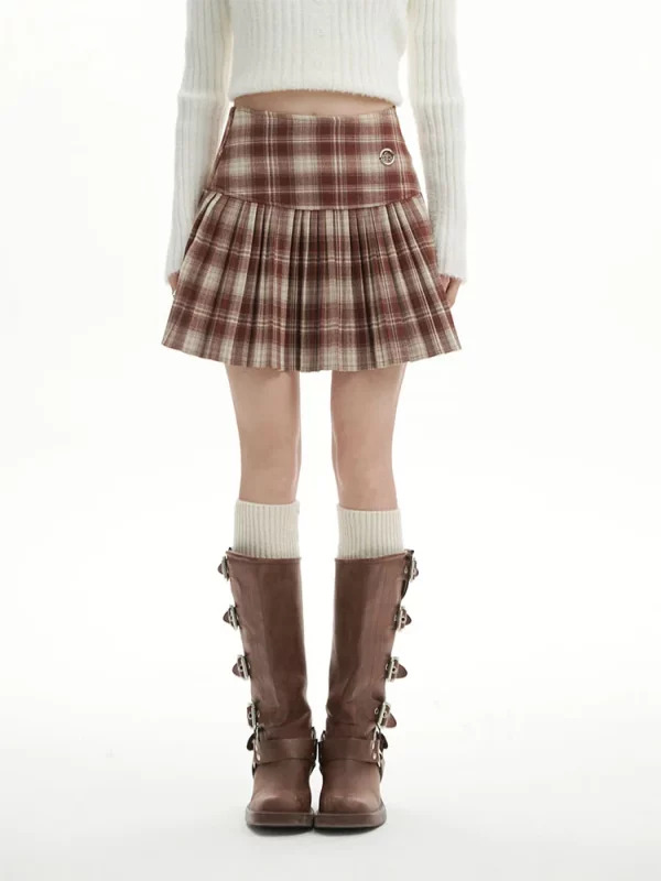 Y2K Plaid Pleated Mini Skirt - Vintage Harajuku Aesthetic