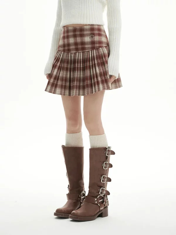 Y2K Plaid Pleated Mini Skirt - Vintage Harajuku Aesthetic