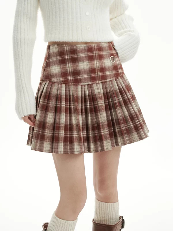 Y2K Plaid Pleated Mini Skirt - Vintage Harajuku Aesthetic