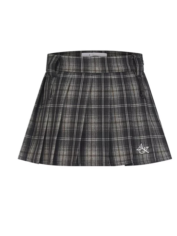 Y2K Plaid Pleated Mini Skirt: Japanese Preppy Style Streetwear for Women