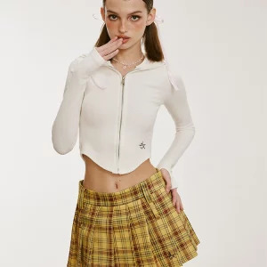 Y2K Plaid Pleated Mini Skirt: Japanese Preppy Style Streetwear for Women