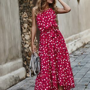 Y2K Polka Dot Spaghetti Strap Sundress - Sexy, Elegant Summer Beach Outfit