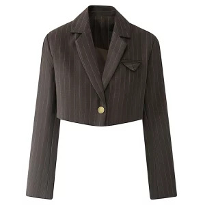 Y2K Retro Style 3-Piece Set: Cropped Blazer, Design Vest, High Waist Pleated Skirt