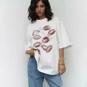 Y2K Spicy Girl Printed Oversize T-Shirt - 90s Grunge Streetwear, Casual Summer Cotton Tee