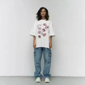 Y2K Spicy Girl Printed Oversize T-Shirt - 90s Grunge Streetwear, Casual Summer Cotton Tee