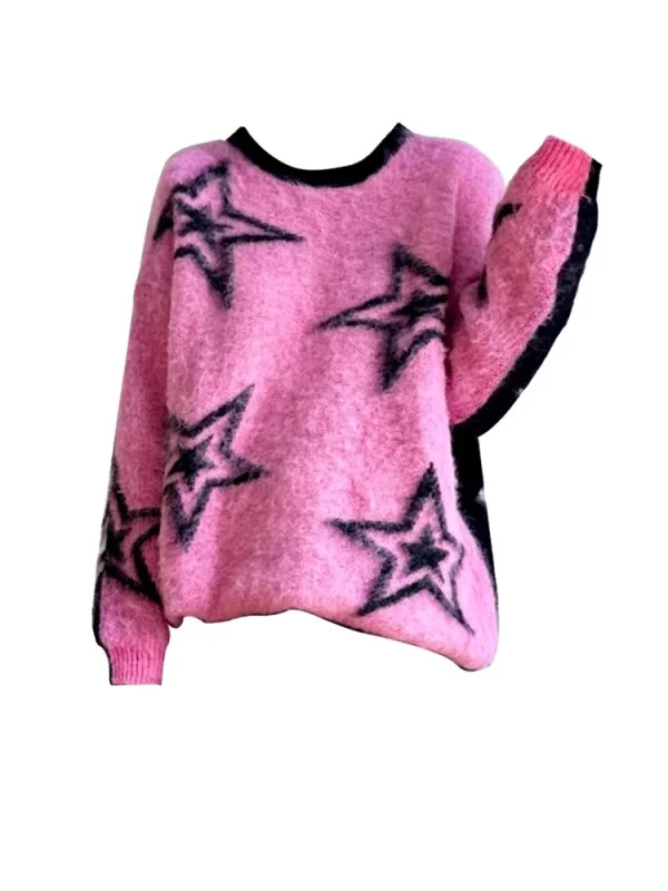 Y2K Star Oversize Pullover Jumper - Autumn Winter Harajuku Gothic Streetwear Fashion