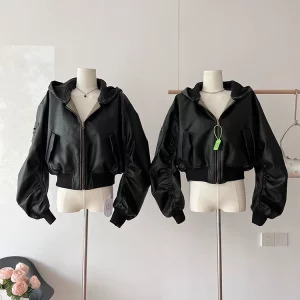 Y2K Streetwear Vintage Racer Jacket - Autumn Winter Women's Harajuku Fashion Hoodie Coat