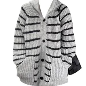 Y2K Striped Hoodie Cardigan: Autumn Winter Harajuku Fashion Outwear