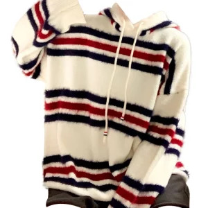 Y2K Striped Hoodie Jumper: Oversize Sweater with Preppy Style for Women - Korean Fashion Streetwear