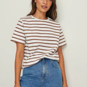 Y2K Striped T-Shirt - Short Sleeved, Loose Fit, Pure Cotton, Retro 90s Summer Fashion for Women