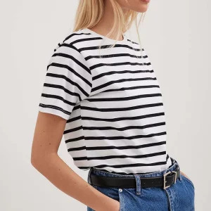 Y2K Striped T-Shirt - Short Sleeved, Loose Fit, Pure Cotton, Retro 90s Summer Fashion for Women